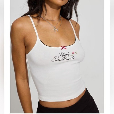 #ad Garage Womens Felicia Femme Cami ‘High Standards’ Tank Top XS $25.00