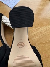 Michael Kors black suede platform heels (gold block heel)