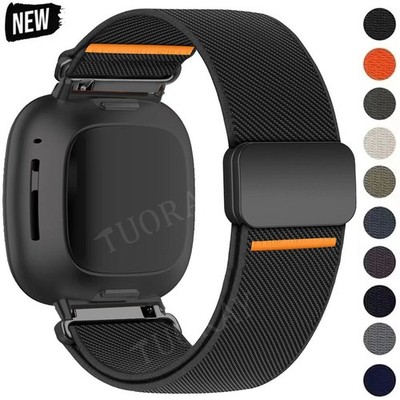 Für Fitbit Versa 3/4/Sense/Sense 2 Armband Magnet Nylon Uhrenarmband Sportband