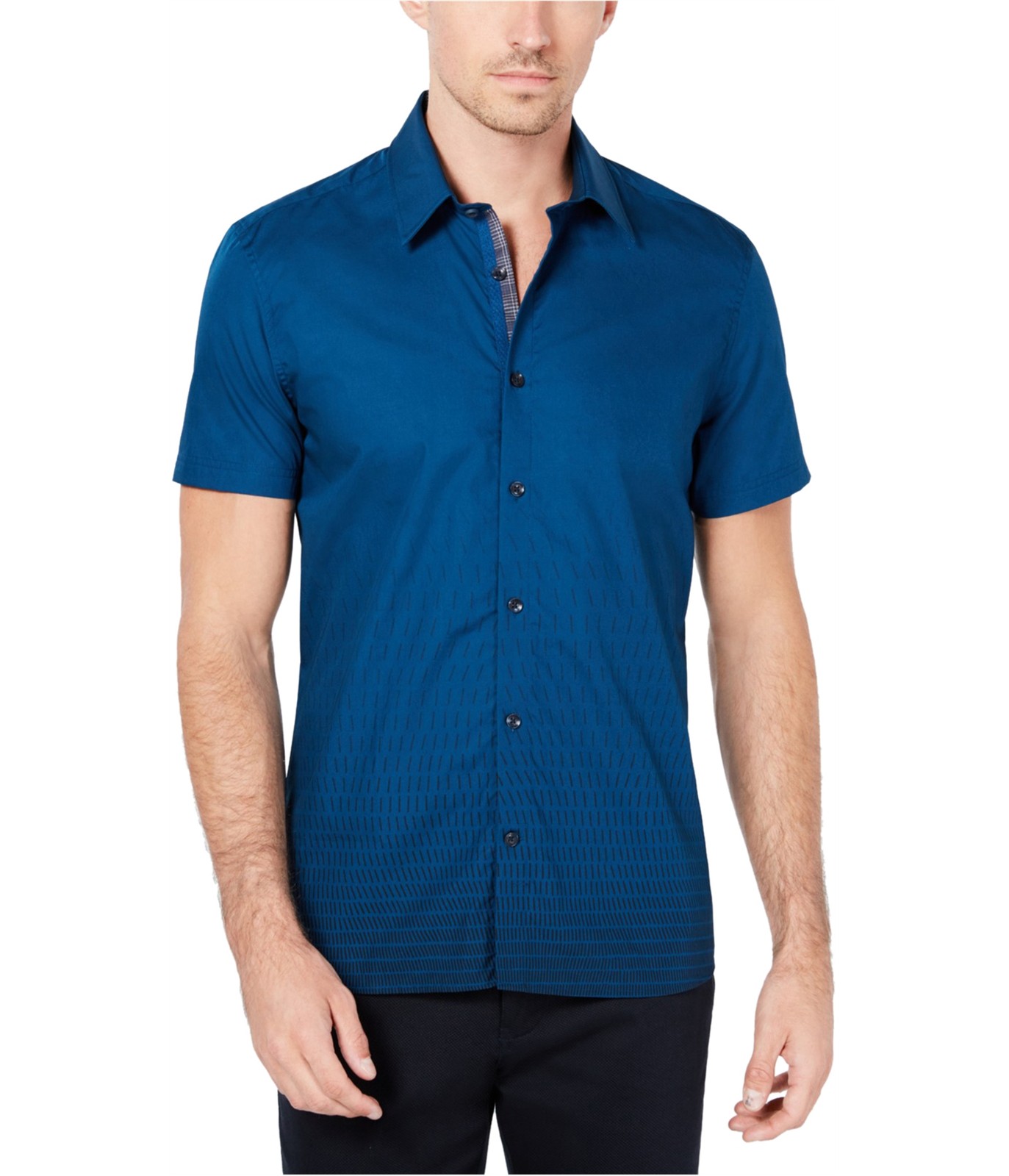 Ryan Seacrest Mens Dash Print Button Up Shirt