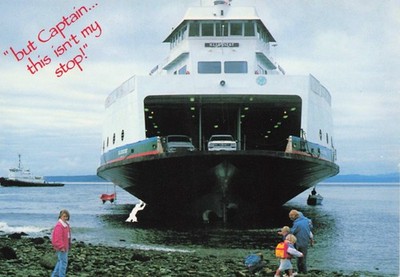 Washington Port Townsend-Whidbey Island Ferry MV Klickitat Vintage Postcard
