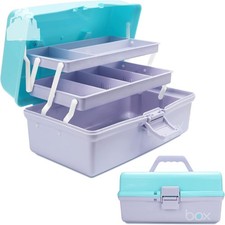 Plastic Storage Box Organizer 12in 3-Layer Craft Tackle Folding