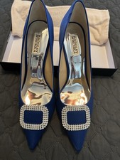 Badgley Mischka Women's Heels Pumps Blue Rhinestone Brand New Never Worn Size 11