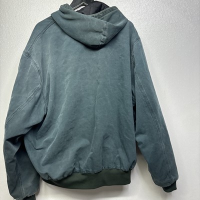 Carhartt J06HTG Jacket Sz 2XL-Reg Hunter Green Quilted Hooded 