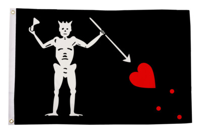Blackbeard Pirat (Edward Teach) Flagge (5 Fuß x 3 Fuß)