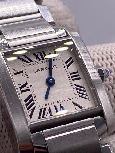 CARTIER 2384 TANK FRANCAISE STAINLESS STEEL 20mm LADIES QUARTZ WATCH. - Picture 2 of 9