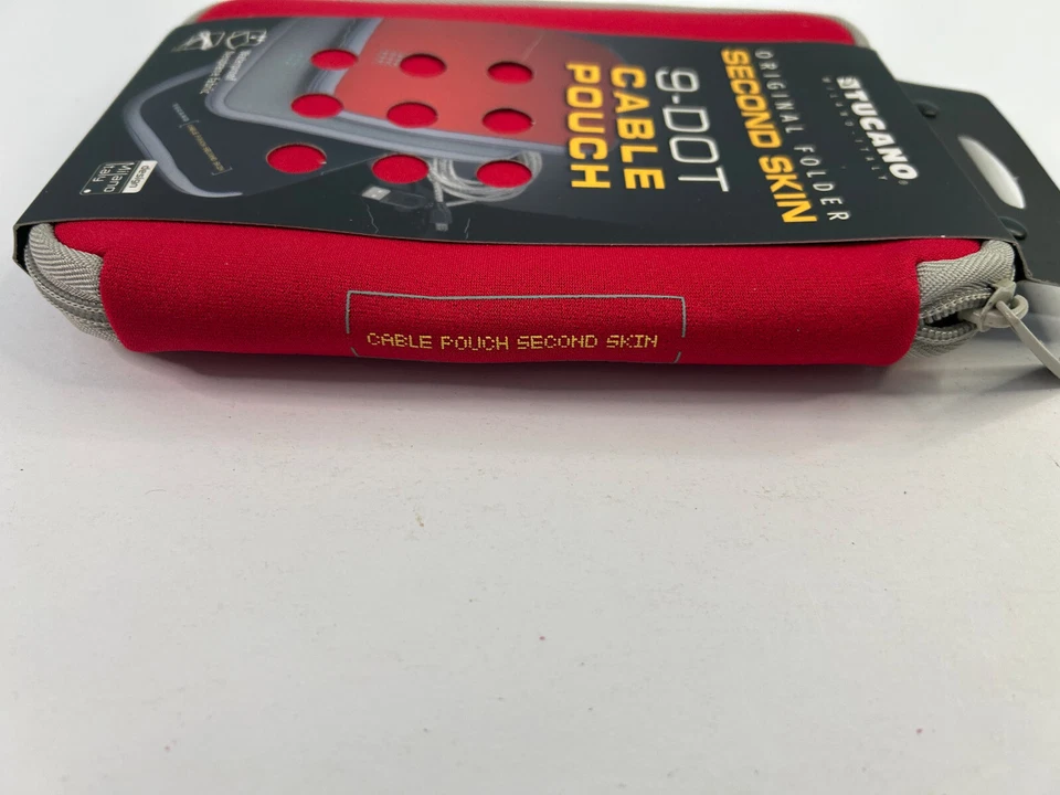 Bolsa de cabo de neoprene Tucano Second Skin 9DOT vermelha - Imagem 3 de 3