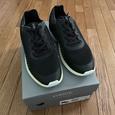 Vionic Embolden Sneaker Women s Size 7 Black Knit $120 Comfort Stretch