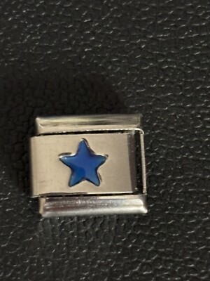 Celestial Five Point Royal Blue Enamel Star Charm Link For A Nomination Bracelet