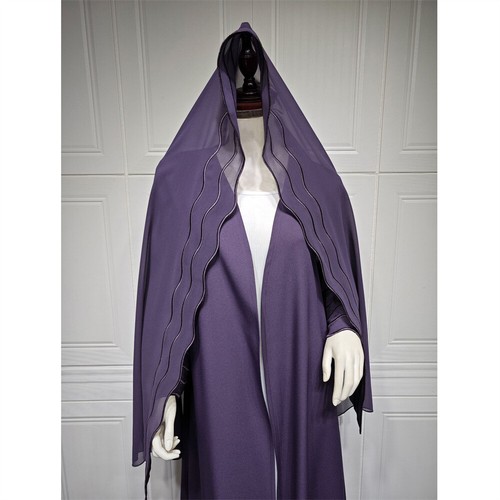 Dubai Women Muslim Open Cardigan Kimono Abaya Robe Long Robes w/ Scarf Dresses - Foto 41 di 42