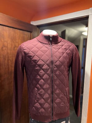 7 Diamonds Gatti Quilted Panel Lambswool Knit Jacket XL