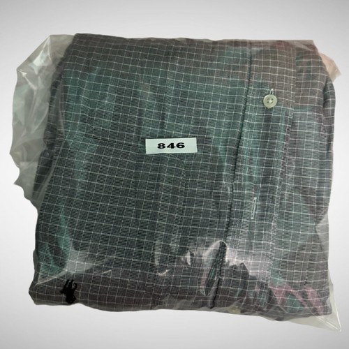 Vintage Polo Ralph Lauren Mens 16.6 Gray Square Print Long Sleeve Button Down - Picture 8 of 8