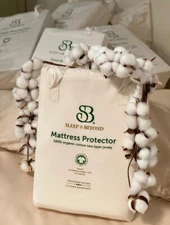 Sleep & Beyond 100% Organic Cotton Luxury Waterproof Mattress Protector