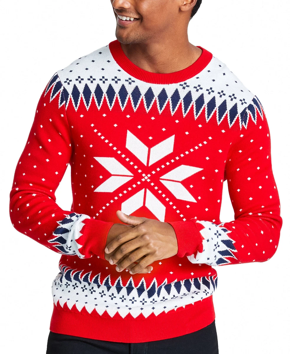 Charter Club Men Snowflake Sweater Large Ravishing Red Combo eBay