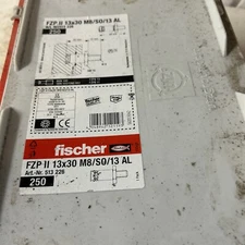 Lot of 250 Fischer Zykon panel anchor FZP II 13 X30. M8/so/13 Al. Art.-nr 513226