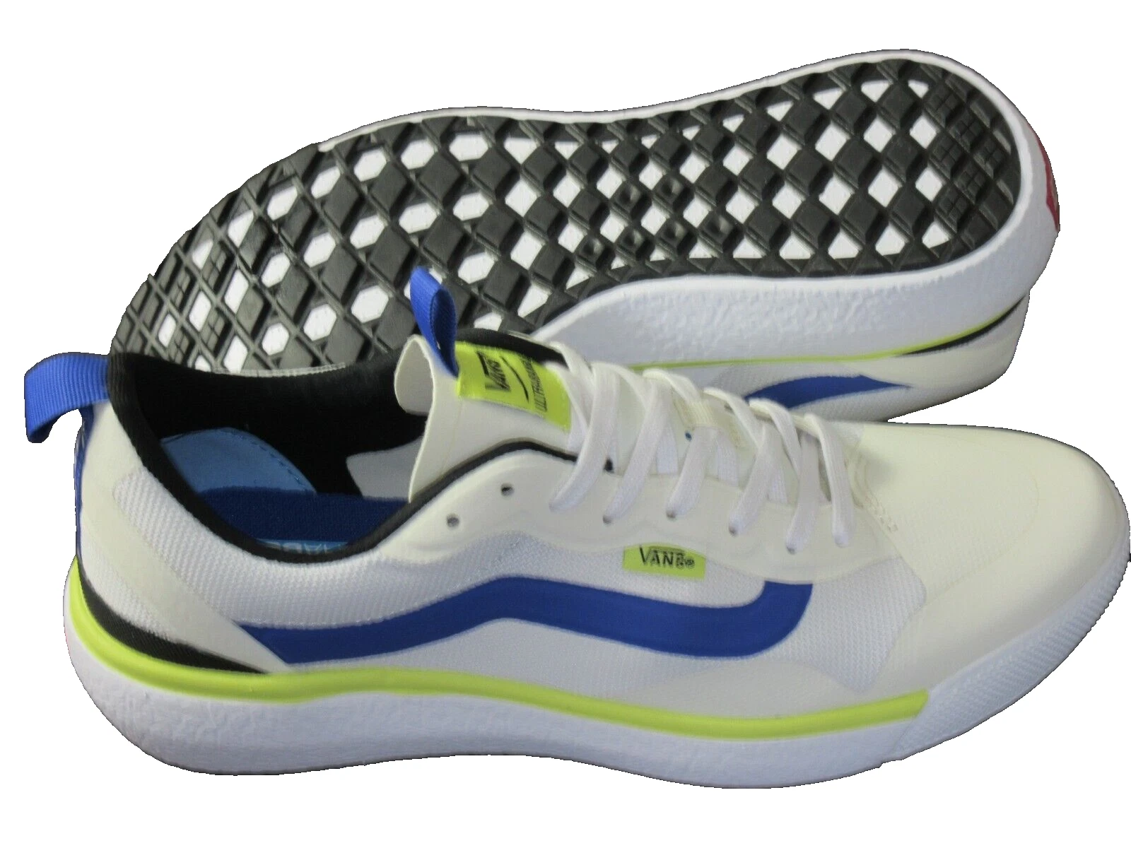 Vans Men's UltraRange Exo True White Multi Blue Green Striped Shoes Size 9 NIB