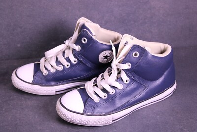 Converse Sneaker CTAS High Street Mid Unisex Chucks Gr. 35 blau Leder  BC1463