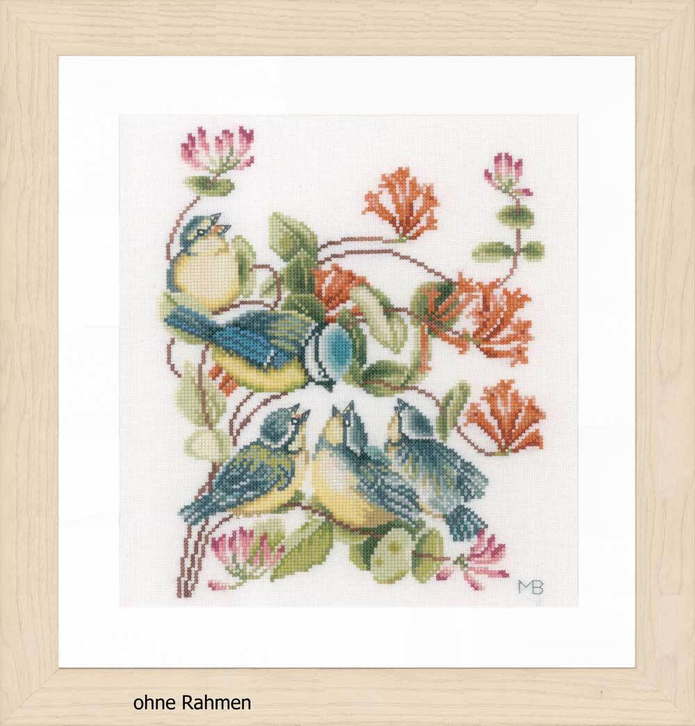 Lanarte cross stitch kit ""Meisen"", counted, DIY