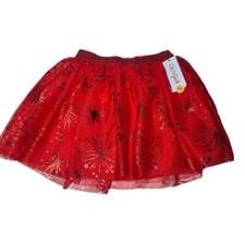 Cat  Jack Red Tulle Skirt with Sparkly Fireworks Pattern for Kids