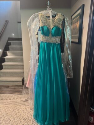 Jade Green Rachel Allan 6962 Pageant Gala Gown Dress sz 0 NWT SALE!