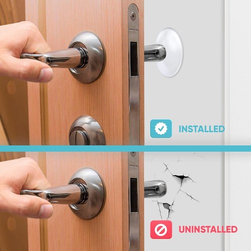 6-Piece Clear Rubber Door Knob Wall Protector Set, Self-Adhesive, Quiet Cushion - Picture 39 of 48