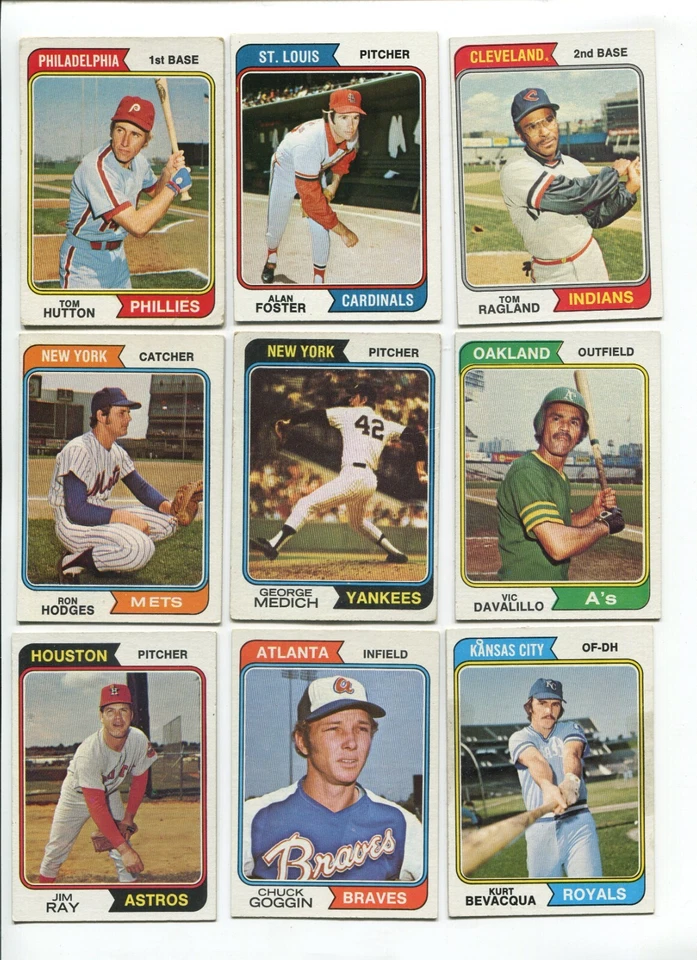 Lote de 27 cartas R - 1974 Topps: Pat Dobson, John Odom, Alan Foster, etc. ¡SIN DUPS! Foto 3 de 4
