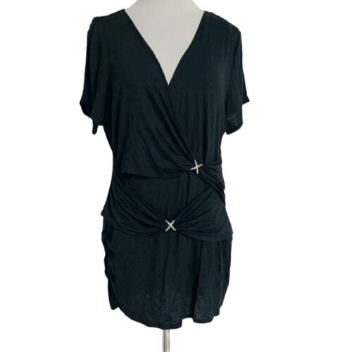 Miraclesuit Size XL Top Blouse Slimming Flattering Faux Wrap Everyday Shapewear