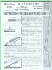 Remington Model 591M 592M Owners Manual Reproduction