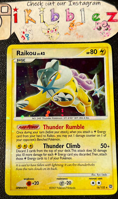 Raikou LV.42 16/132 LP Holo Rare Foil Bleed 2 Swirls Secret