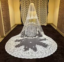 Bridal veil virgin Marry Veil 2 layers blusher lace edge for bride