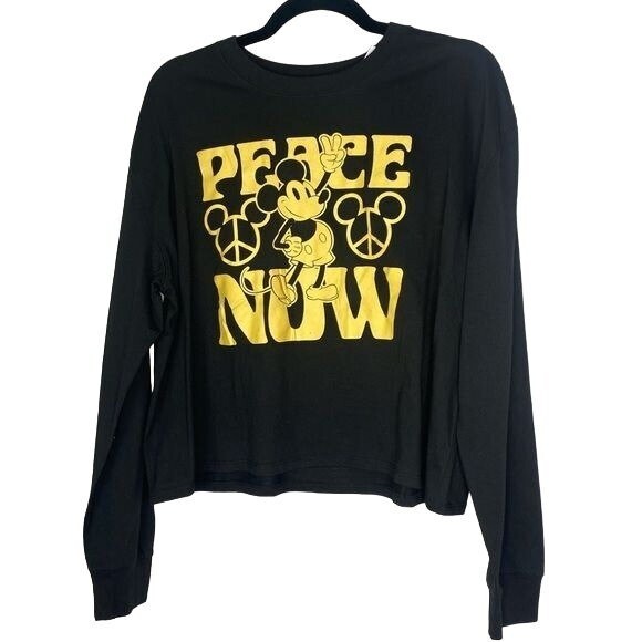 Mickey Mouse ladies sweater shirt long sleeve peace now size extra large NWT