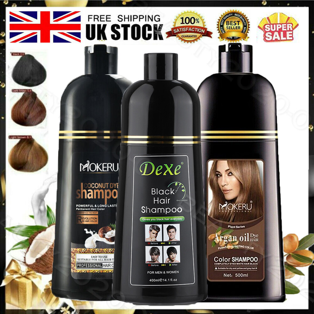 Mokeru Instant Hair Colour Dye Shampoo Coloring Permanent Black/Brown