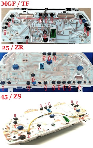✅ Rover 25 45 MG ZR ZS F TF ✅ DASHBOARD INSTRUMENT COB LED UPGRADE BULBS x 12 ✅ - Picture 2 of 5