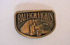 Raleigh Lights Cigarettes Tobacco Semi Trucker's Trucking Vintage Belt Buckle