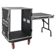 Sound Town 14U PA DJ Rack/Road Case with 21"Depth Plywood,Casters STRC-14UWT 