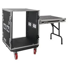 Sound Town 14U PA DJ Rack/Road Case with 21"Depth Plywood,Casters (STRC-14UWT)