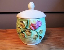 VINTAGE DECORATIVE LIDDED SHORTER WARE PRESERVE JAM HONEY POT
