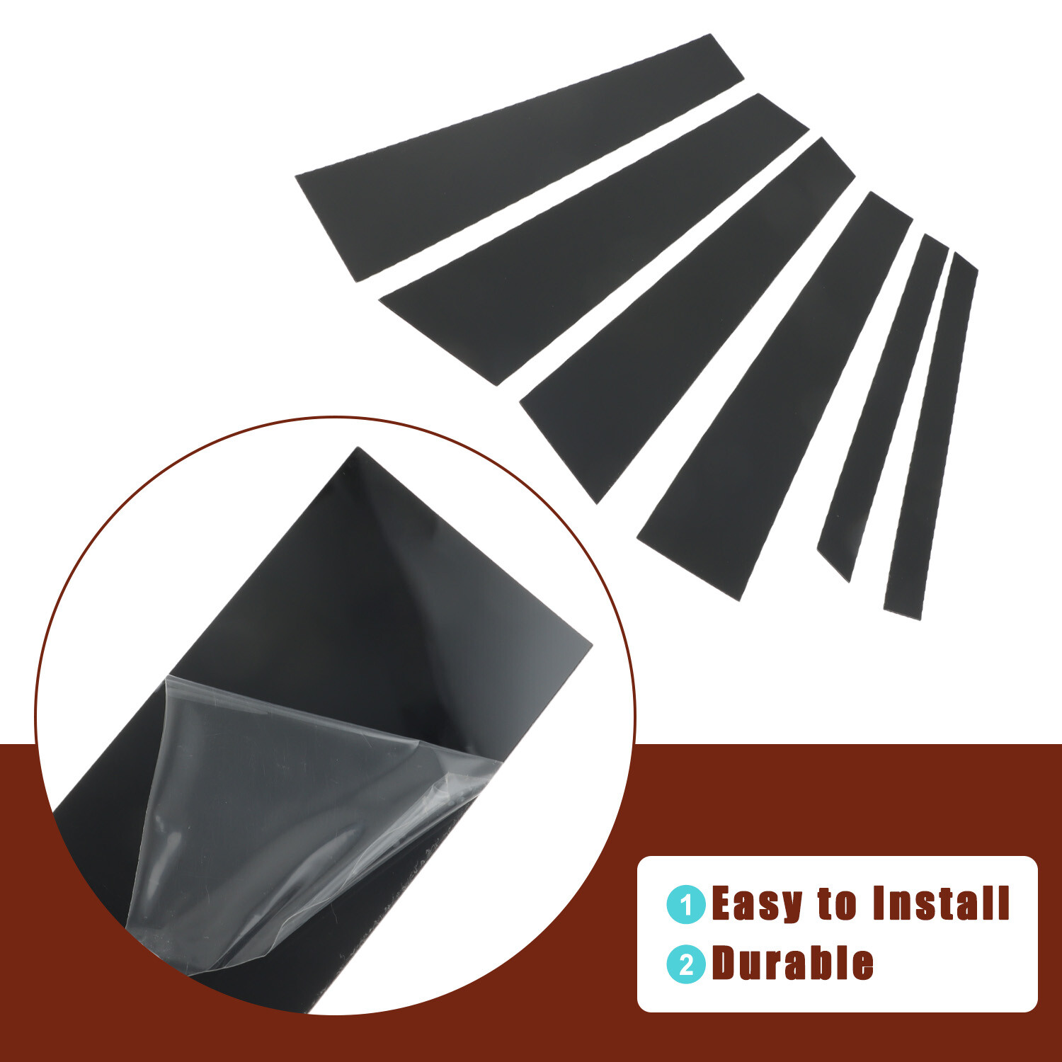 Glossy Piano Black Pillar Post Covers for 97-03 BMW 5-Series 525i 528i 530i 540i