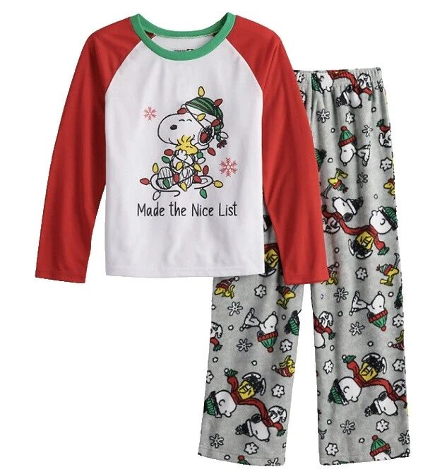 花生聚酯纤维史努比睡衣女