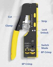 Network Plier Crimping Tool CAT5 CAT6 CAT7 RJ45 Pass Through All In One EZ Crimp