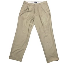 Dockers Pleated Dress Pants Relaxed Fit Khaki Beige Trousers W36 L32