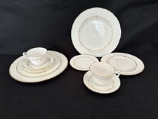 Royal Worcester Chantilly Gold porcelain china 2 place settings plates cups