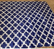 Blue And white shower curtain