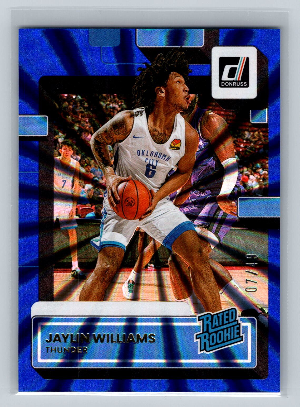 2022-23 Donruss Jaylin Williams #241 Holo Laser Blue #/49 Oklahoma City Thunder