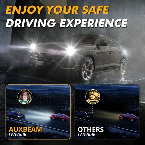 AUXBEAM H4/9003 120W LED Headlight Bulbs Conversion Kit High Low Dual Beam 6500K - Picture 6 of 12