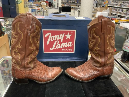 Tony Lama Caiman Crocodile Boots 8EEE - Picture 5 of 12