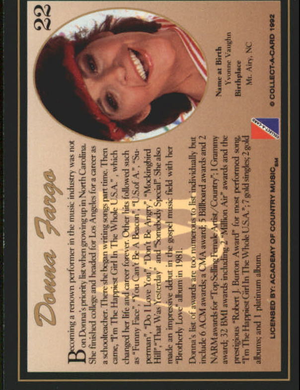 1992 Country Classics 22 Donna Fargo eBay