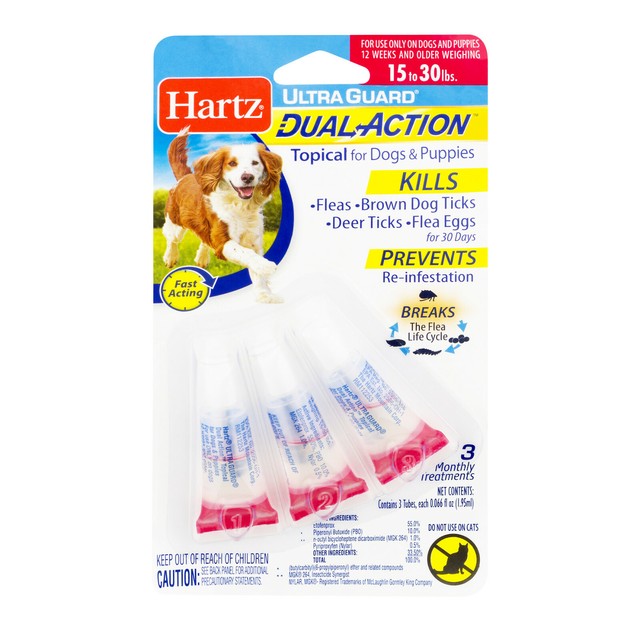 Hartz UltraGuard Topical FLEA & TICK PREVENTION DROPS Dogs Puppies 15