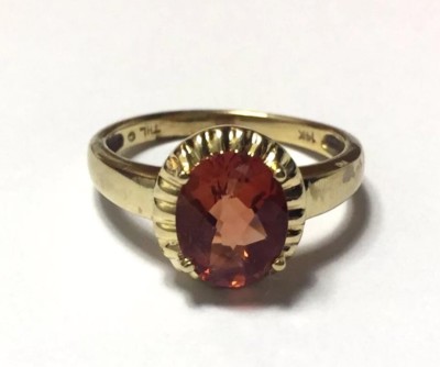 Thl Rings Images 14K THL Samuel Aaron Gold Ladies Ring Oval Orange Checkerboard Citrine ...