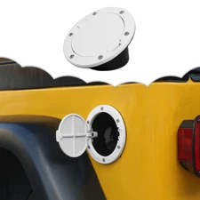 Exterior White Fuel Filler Tank Door Gas Cap Cover For Jeep Wrangler TJ 1997-06